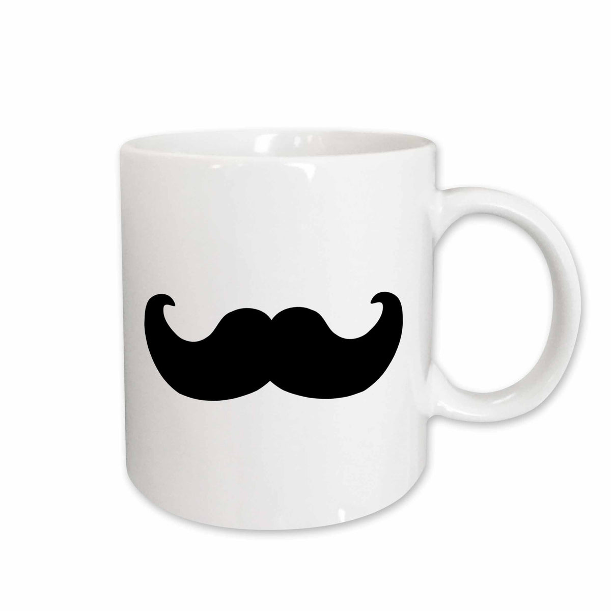 3dRose Black mustache on white - Ironic hipster moustache - Humorous - Fun -... - Mugs (mug_58329)
