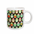 3dRose Cute Russian Matryoshka Nesting Dolls Print - Warm Colors Black - Mugs (mug_58632)