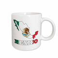 3dRose Mexican flag in the outline map and letters for Mexico. - Mugs (mug_58735)