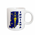 3dRose Indiana state flag in the outline map and letters for Indiana - Mugs (mug_58736)