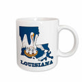 3dRose Louisiana state flag in the outline map and letters for Louisiana - Mugs (mug_58739)