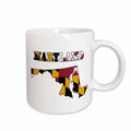 3dRose Maryland state flag in the outline map and letters for Maryland - Mugs (mug_58741)