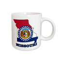 3dRose Missouri state flag in the outline map and letters for Missouri - Mugs (mug_58746)