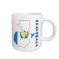 3dRose The flag of Guatemala in the outline map and word Guatemala - Mugs (mug_58773)