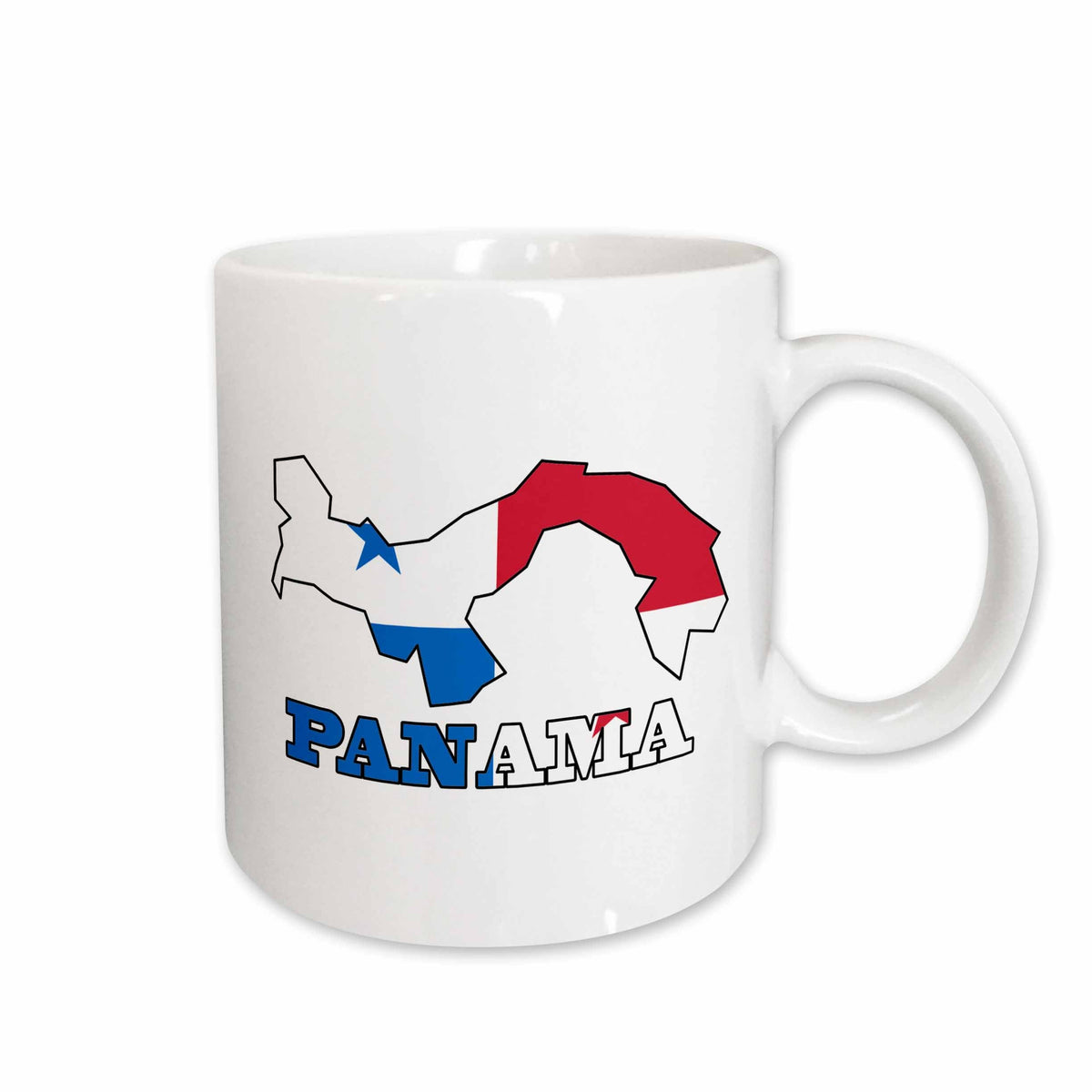 3dRose The flag of Panama in the outline map and word Panama - Mugs (mug_58775)