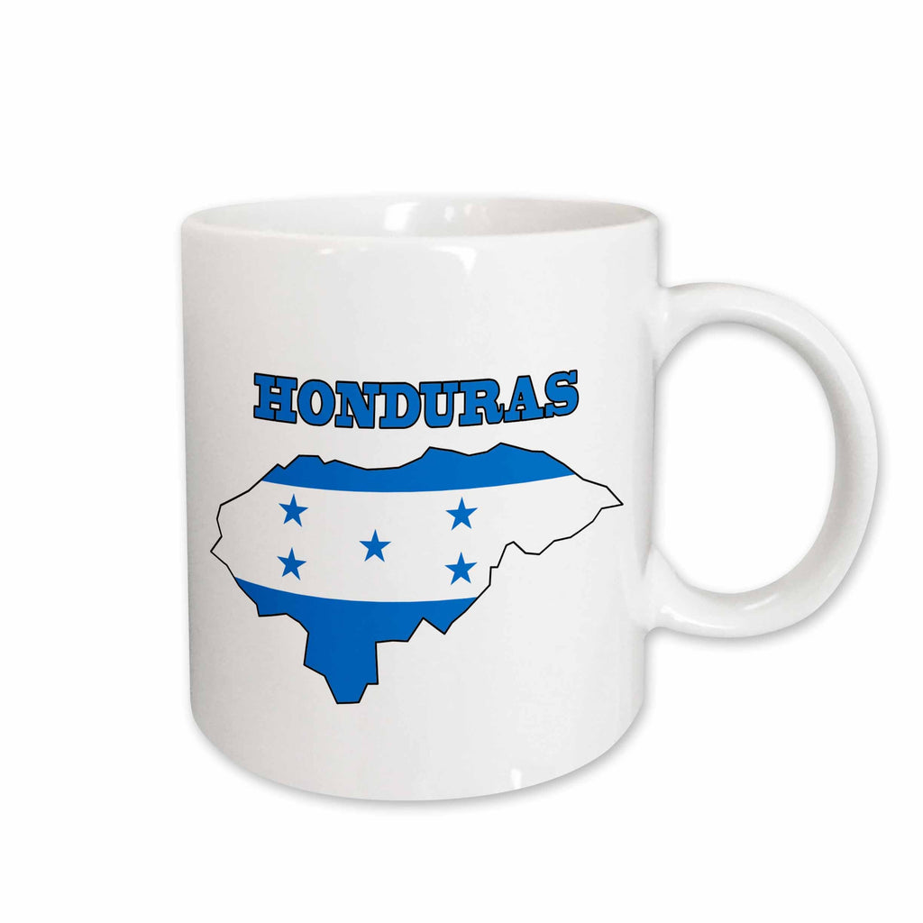 3dRose Honduran flag in the outline map and word Honduras - Mugs (mug_58777)