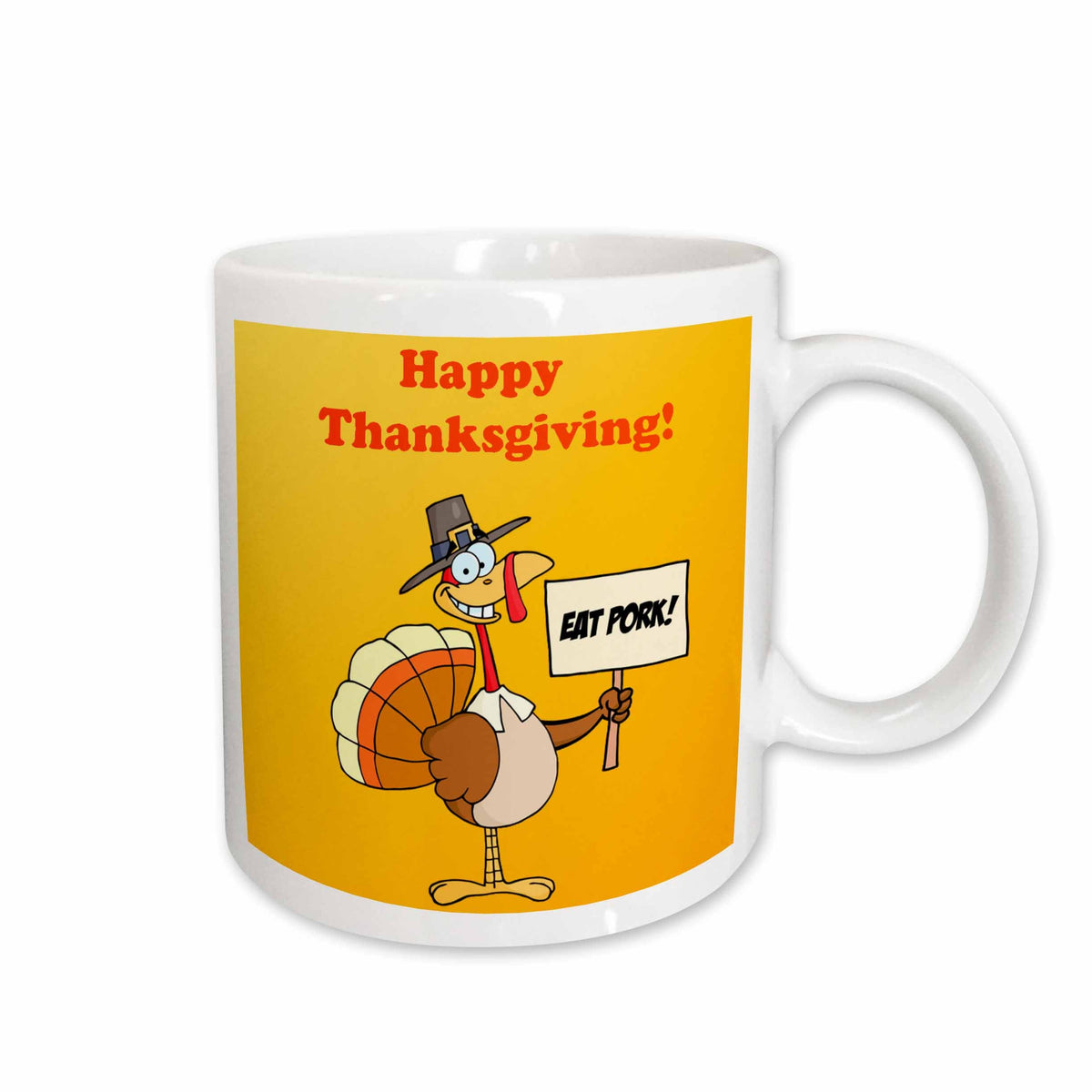 3dRose Edmond Hogge Jr Thanksgiving - Happy Thanksgiving Turkey - Mugs (mug_60019)