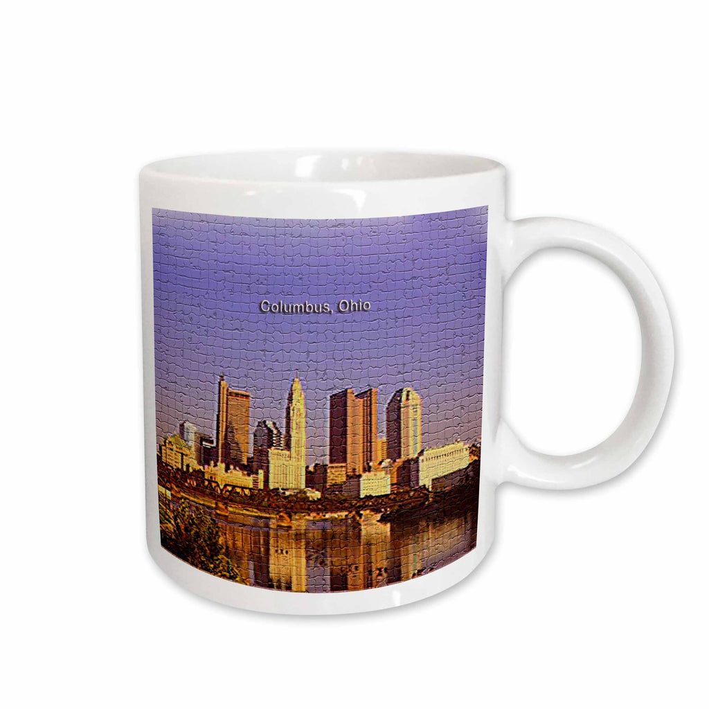 3dRose Sandy Mertens Ohio - Columbus, Ohio Skyline (Mosaic) - Mugs (mug_61685)
