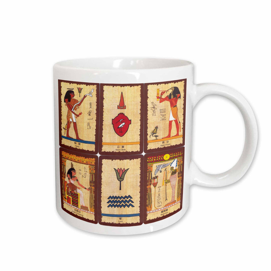 3dRose Florene Tarot Cards - Ancient Egyptian Tarot Cards - Mugs (mug_62344)