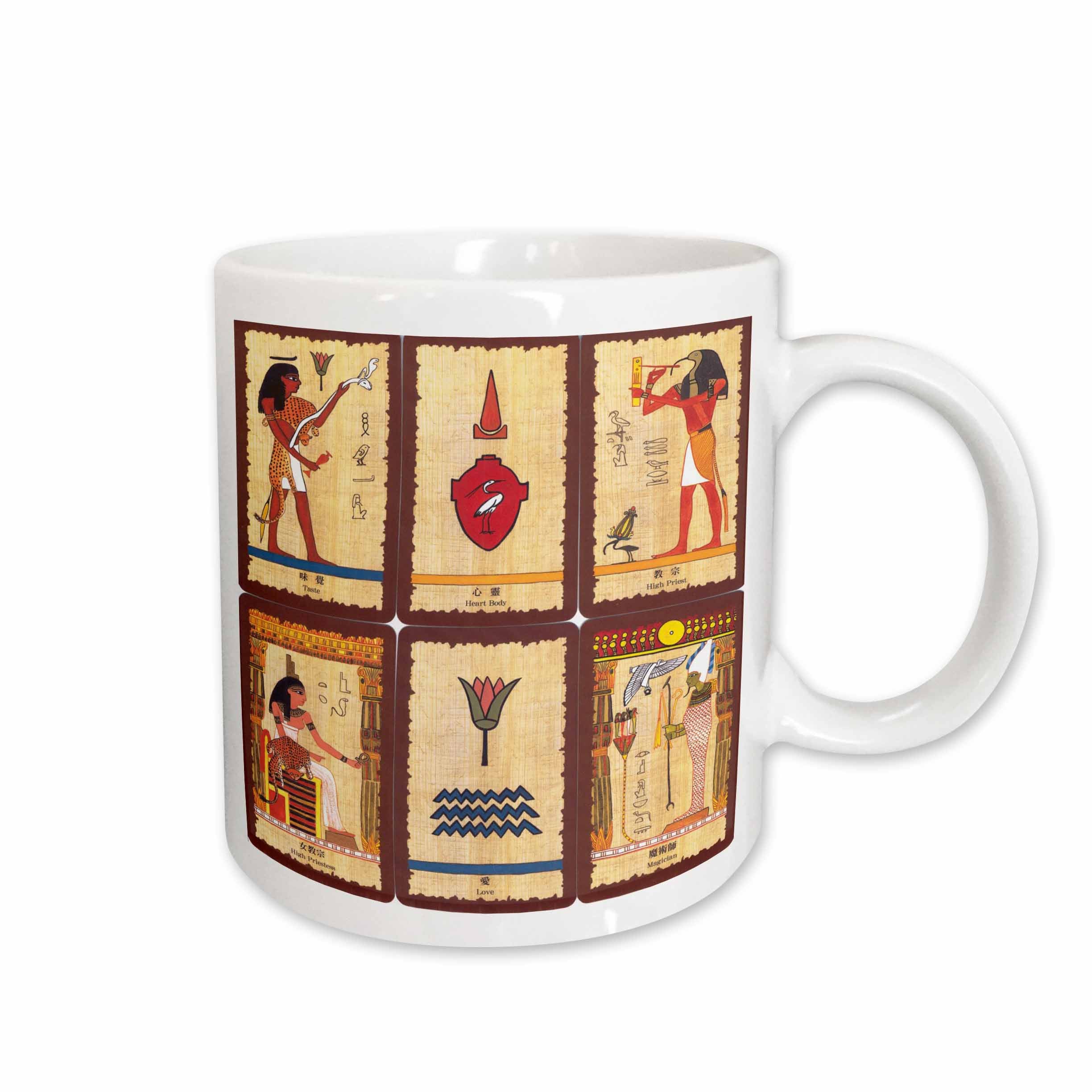 3dRose Florene Tarot Cards - Ancient Egyptian Tarot Cards - Mugs (mug_62344)