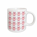 3dRose Janna Salak Designs Farm Animals - Piggy Power – Pink Pig Print - Mugs (mug_6295)