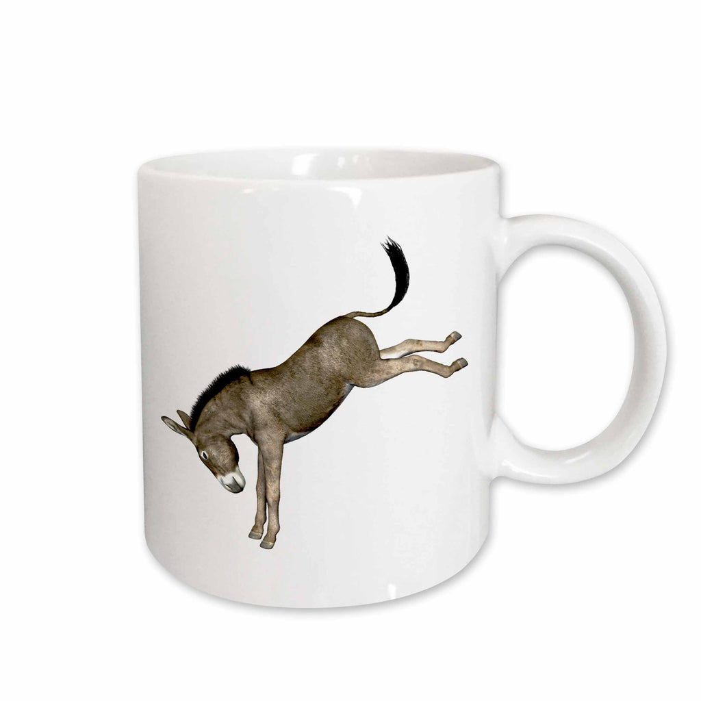 3dRose Boehm Graphics Animal - Donkey Kicking to the Back - Mugs (mug_62974)