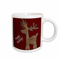 3dRose PS Christmas - Happy Holidays Reindeer - Fun Whimsical Christmas Art - Mugs (mug_63622)