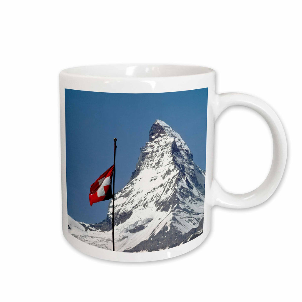 3dRose Switzerland, Matterhorn, Mountain, Swiss flag - EU29 RER0035 - Ric... - Mugs (mug_82640)