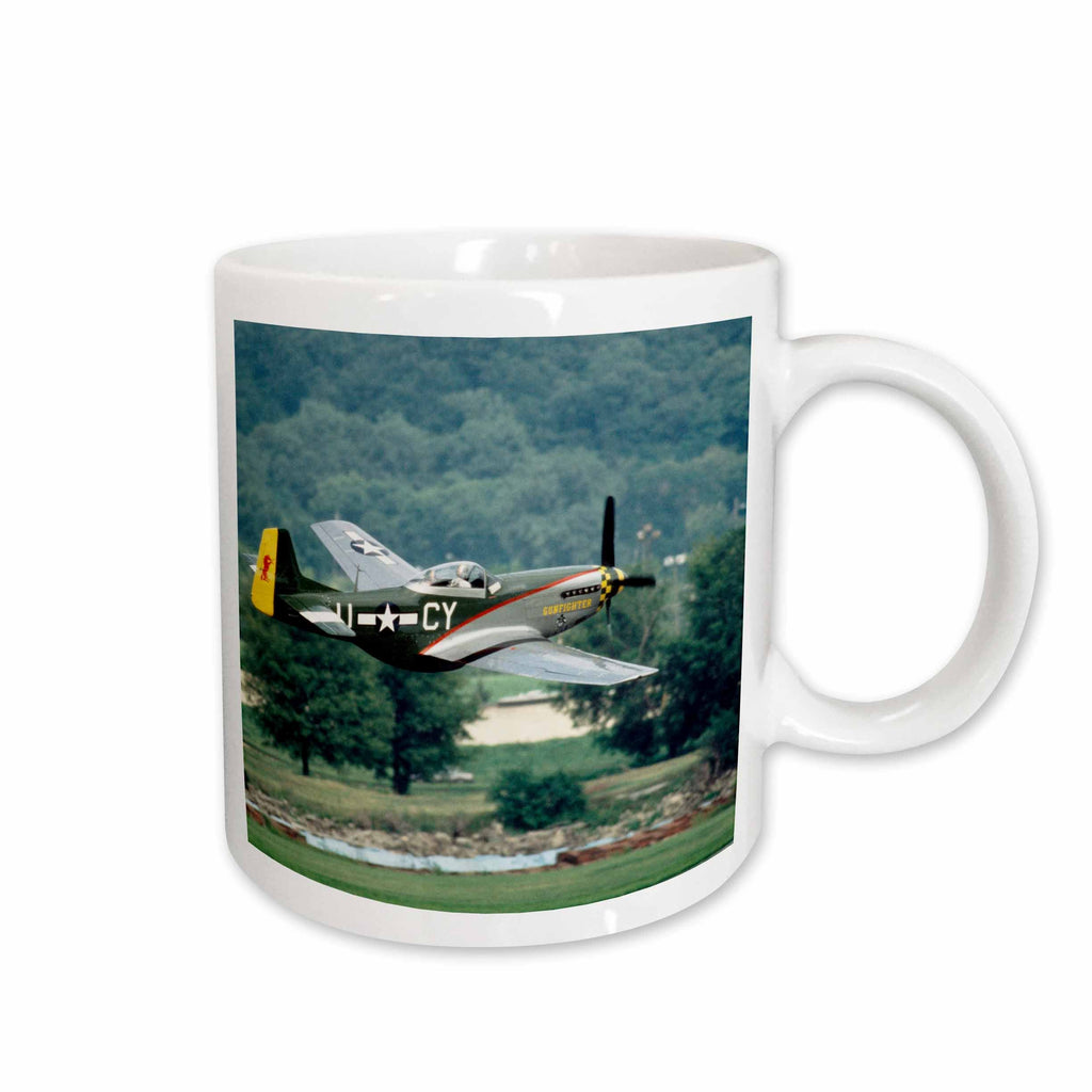 3dRose North American P-51 D Mustang, War plane - US24 BFR0082 - Bernard Friel - Mugs (mug_91303)