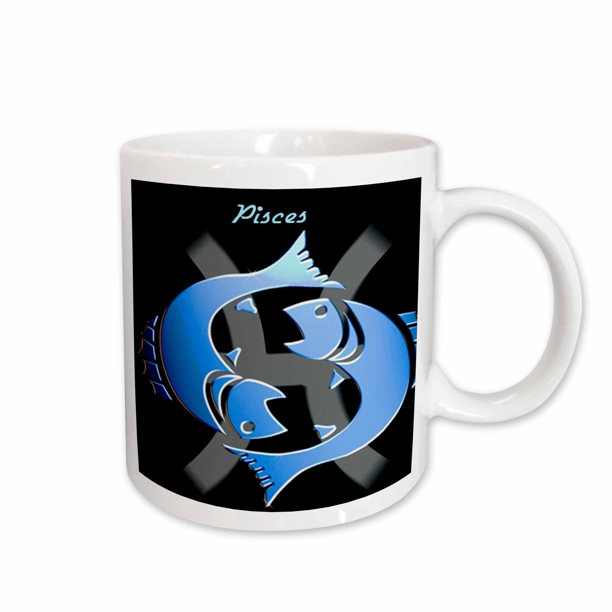 3dRose Zodiac Signs Horoscope - Pisces Zodiac Sign - Mugs (mug_923)