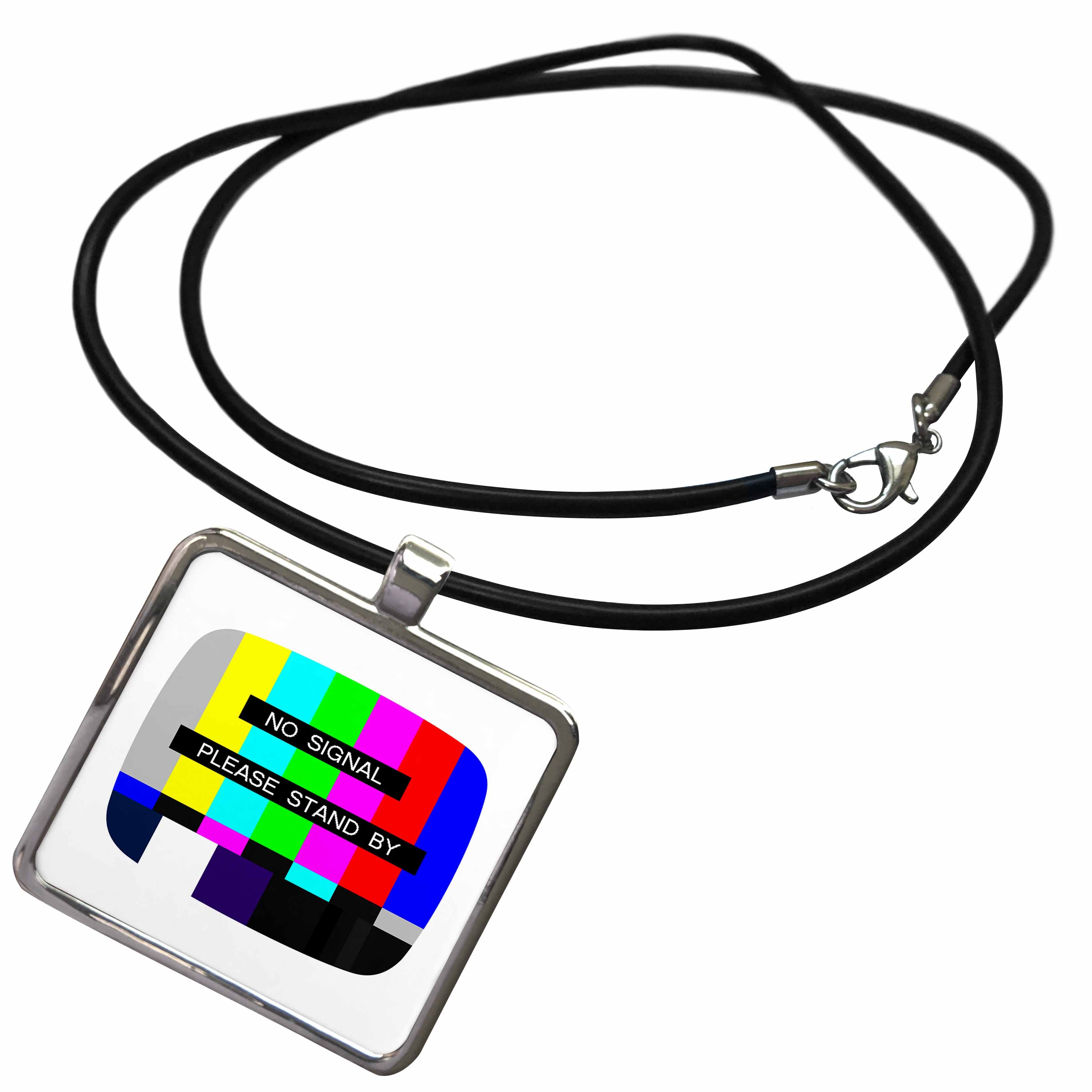 3dRose NTSC No Signal Please Stand By Test Screen Closedown... - Necklace With Pendant (ncl_293415)