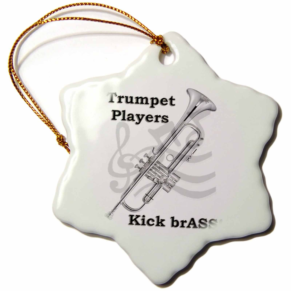 3dRose Music - Trumpet Players Kick Brass! - Ornaments (ORN_1024)