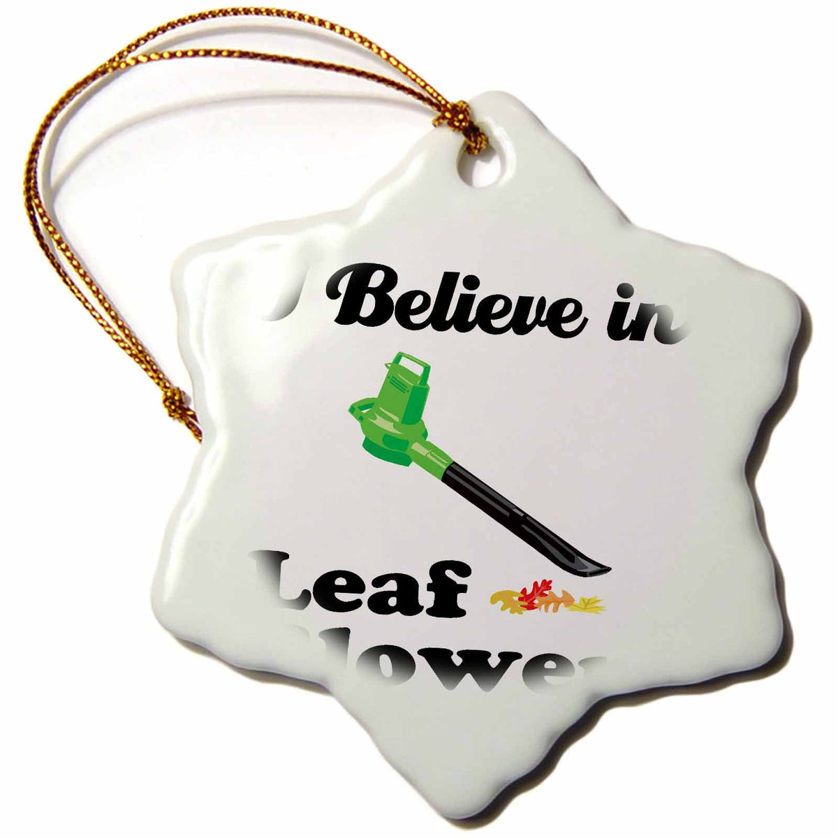 3dRose Dooni Designs I Believe in Designs - I Believe in Leaf Blowers - Ornaments (ORN_105277)