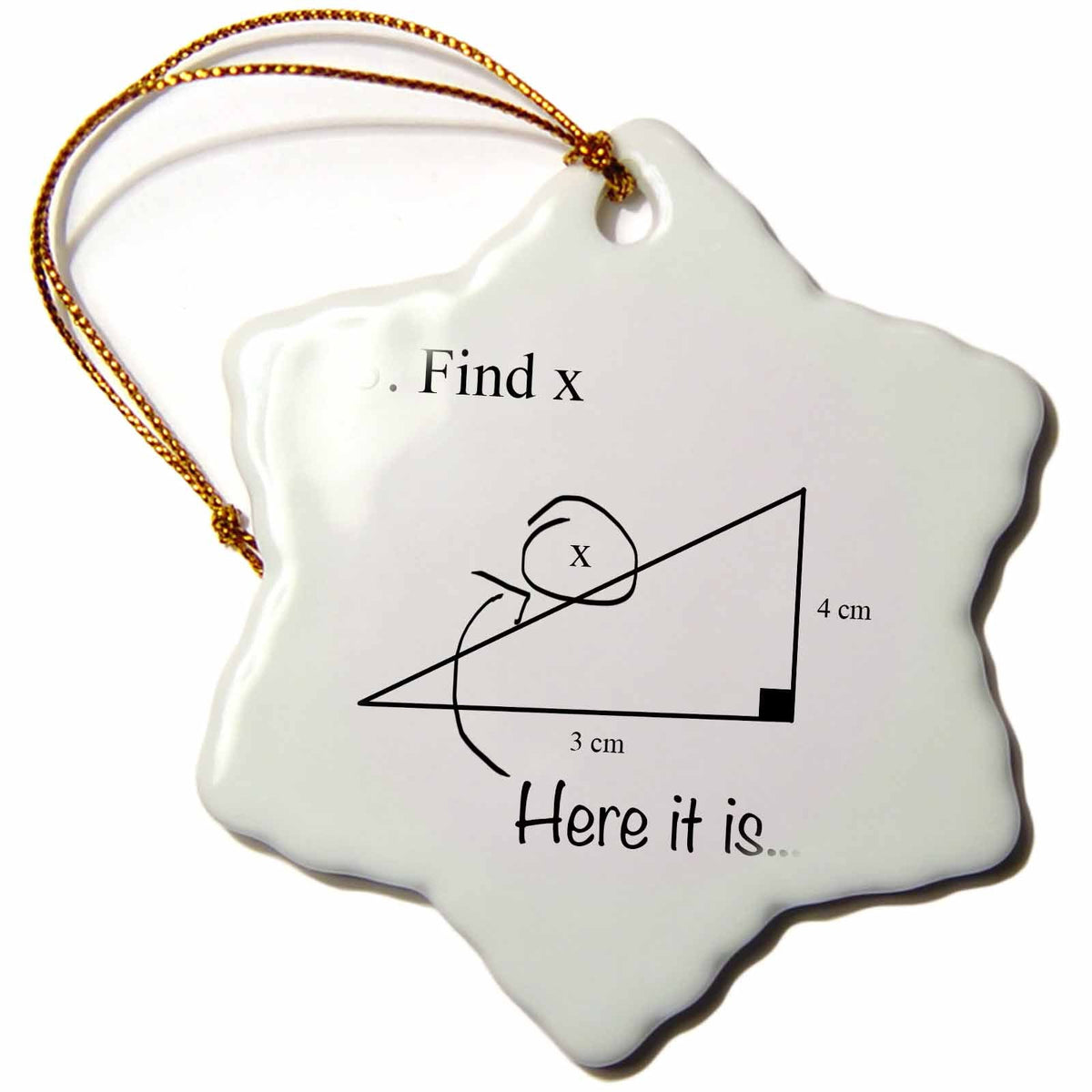 3dRose EvaDane - Funny Cartoons - Find x here it is - Ornaments (ORN_107310)