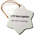 3dRose EvaDane - Happy Anniversary - 9,131 Days Together but Whos Counting - Ornaments (ORN_112212)