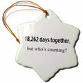 3dRose EvaDane - Happy Anniversary - 18,262 Days Together, but Whos Counting - Ornaments (ORN_112217)