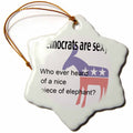 3dRose EvaDane - Funny Political Quotes - Democrats are Sexy, Ornaments (ORN_112243)