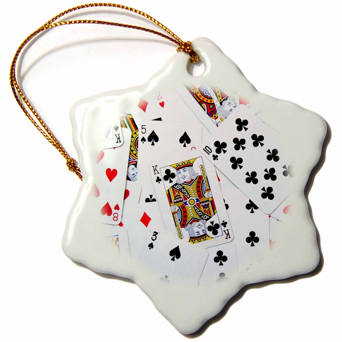 3dRose InspirationzStore Game Designs - Scattered Playing Cards Photo - for Card Game Players eg Poker Bridge Games Casino las Vegas Night - Ornaments (ORN_112896)
