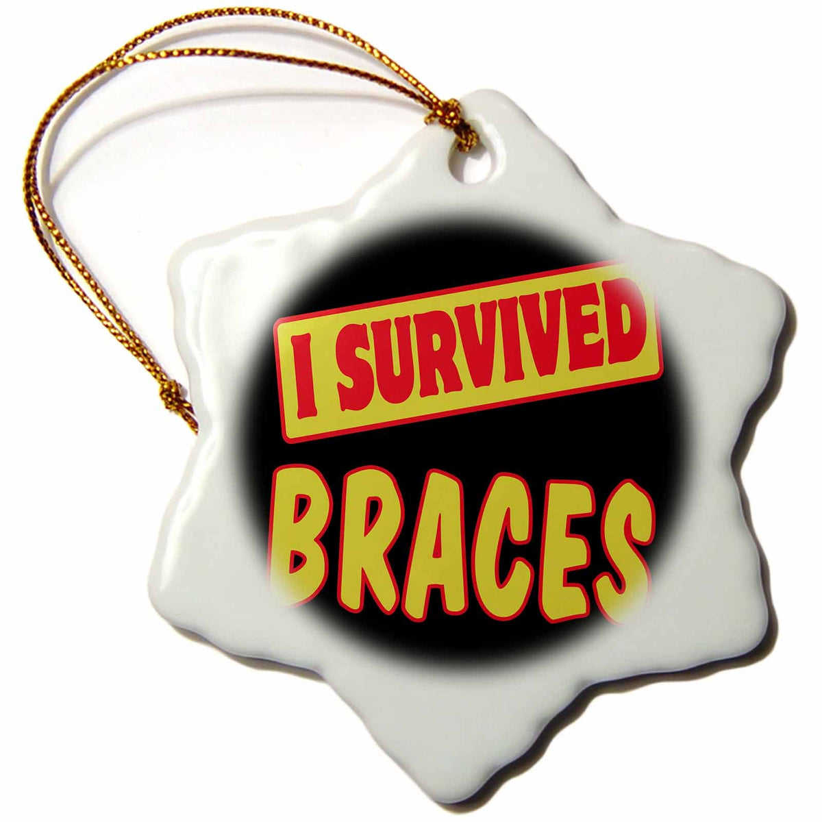 3dRose Dooni Designs Survive Sayings - I Survived Braces Survial Pride and Humor Design - Ornaments (ORN_117810)