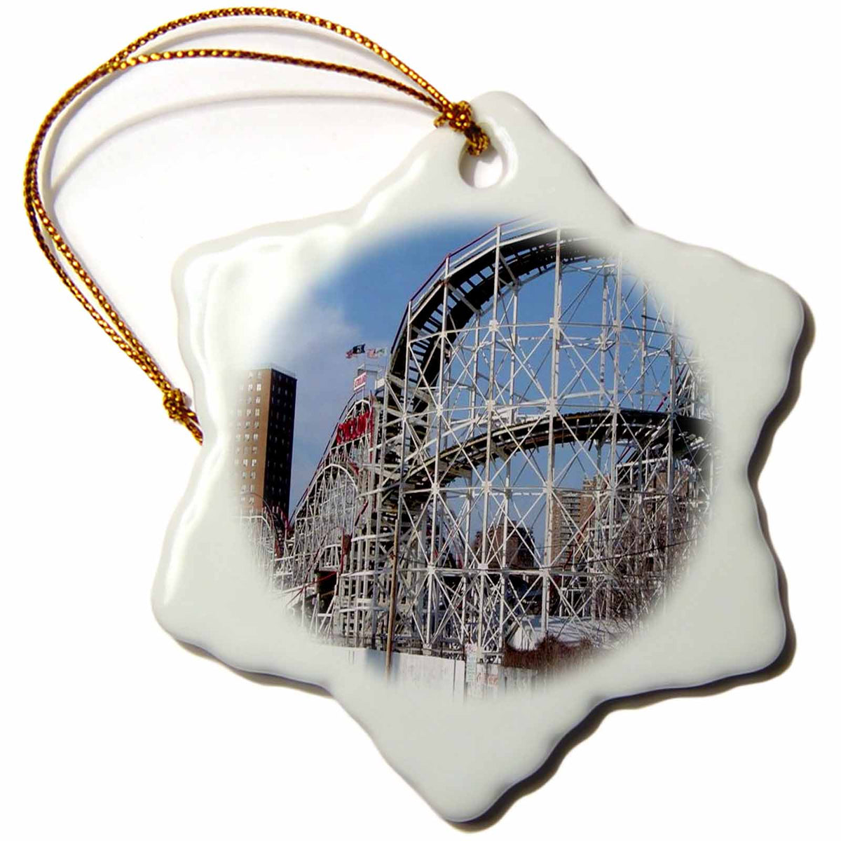 3dRose Coney Island - Coney Island Roller Coaster - Ornaments (ORN_1192)
