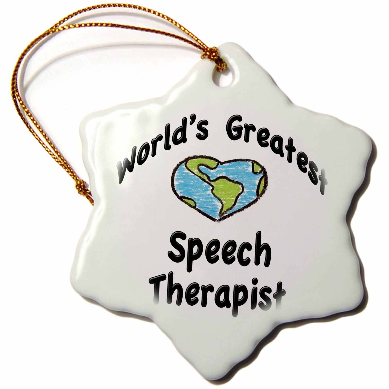 3dRose EvaDane - Teachers - World’s Greatest Speech Therapist - Ornaments (ORN_123991)