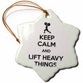 3dRose EvaDane - Funny Quotes - Keep Calm and Lift Heavy Things - Ornaments (ORN_128171)