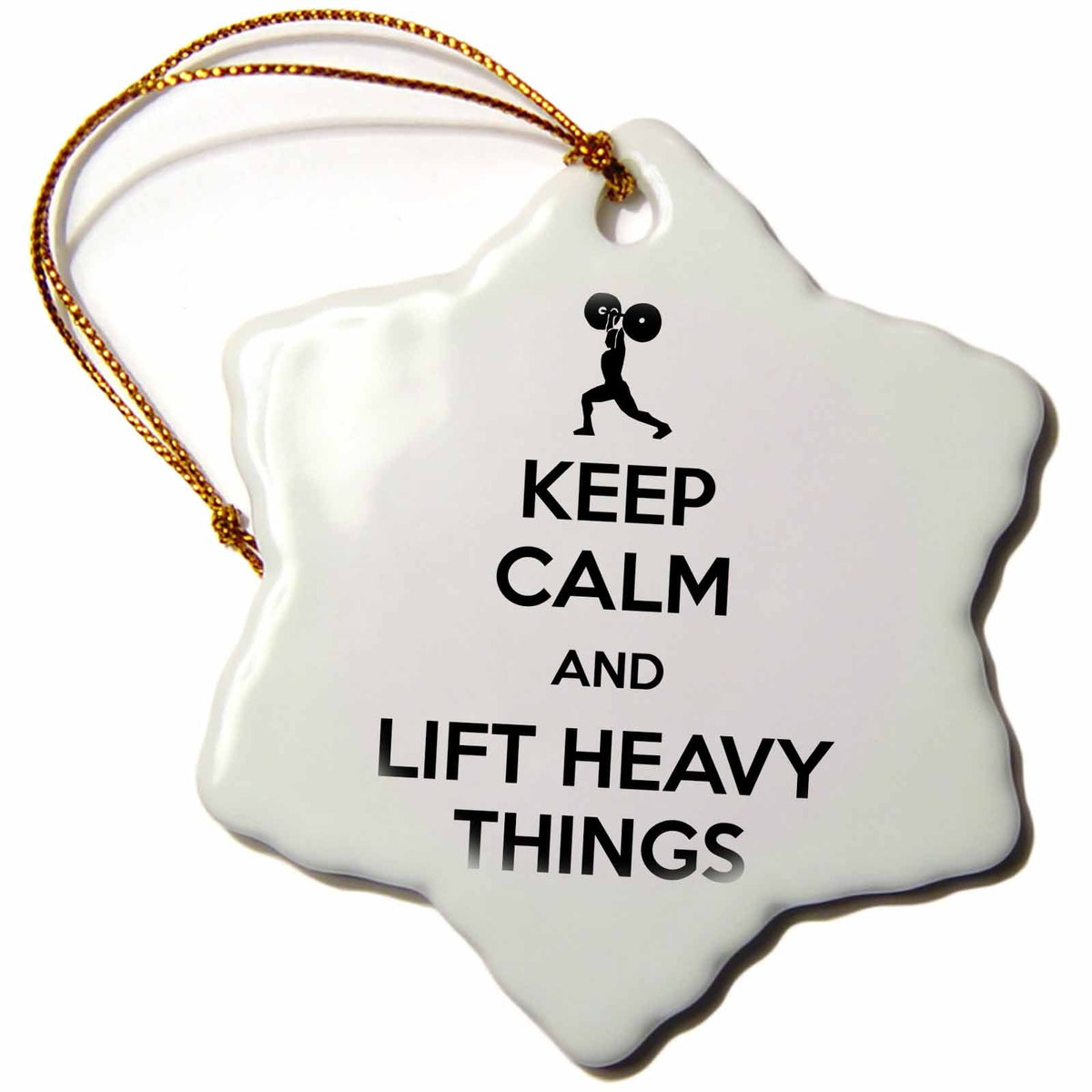 3dRose EvaDane - Funny Quotes - Keep Calm and Lift Heavy Things - Ornaments (ORN_128171)