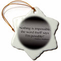3dRose ToryAnne Collections Quotes - Nothing is Impossible, The Word Itself says 'I'm Possible'!, Ornaments (ORN_130255)