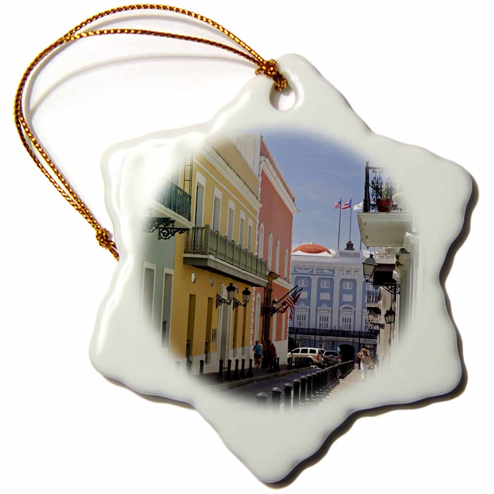 3dRose Danita Delimont - Puerto Rico - Puerto Rico, San Juan. Facades of Old San Juan - CA27 KWI0013 - Kymri Wilt - Ornaments (ORN_134886)