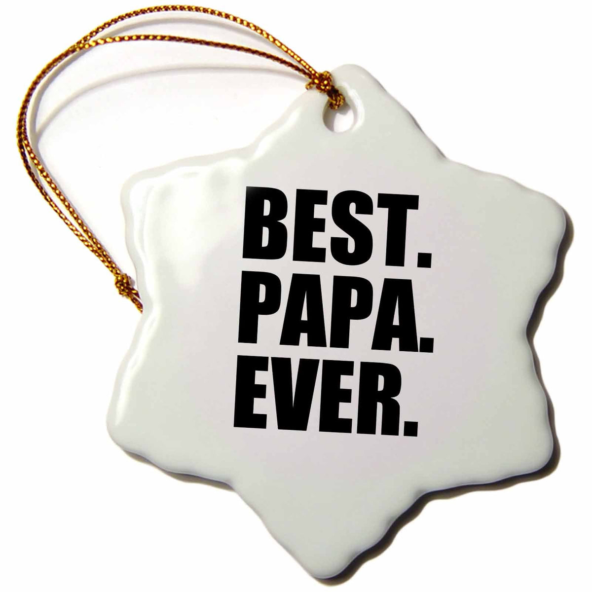 3dRose InspirationzStore Typography - Best Papa Ever - Gifts for dads - Father Nicknames - Good for Fathers Day - Black Text - Ornaments (ORN_151489)