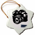 3dRose PS Creations - Smile Camera Photographer Art - Ornaments (ORN_152056)