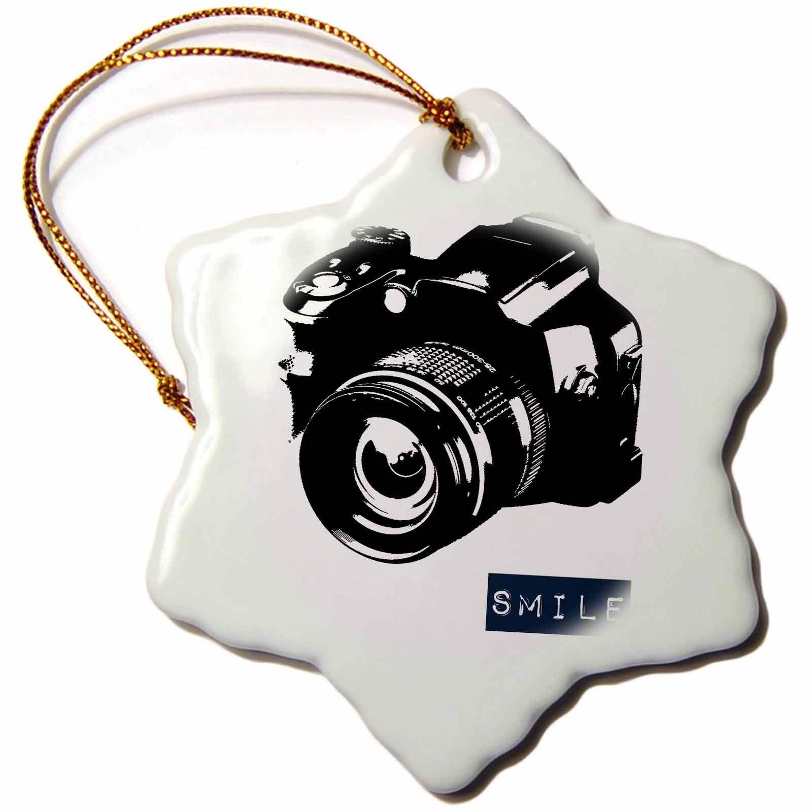 3dRose PS Creations - Smile Camera Photographer Art - Ornaments (ORN_152056)