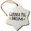 3dRose InspirationzStore Pet Designs - Guinea Pig Mom - for pet Owners - Cavy Rodent Family Pets - with Brown paw Prints - Footprints - Ornaments (ORN_154048)
