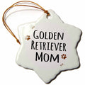 3dRose InspirationzStore Pet Designs - Golden Retriever Dog Mom - Doggie by Breed - Brown paw Prints - Doggy Lover - Proud pet Owner Love - Ornaments (ORN_154126)
