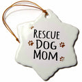 3dRose InspirationzStore Pet Designs - Rescue Dog Mom - Doggie by Breed - Muddy Brown paw Prints - Doggy Lover - Proud pet Owner Mama Love - Ornaments (ORN_154181)
