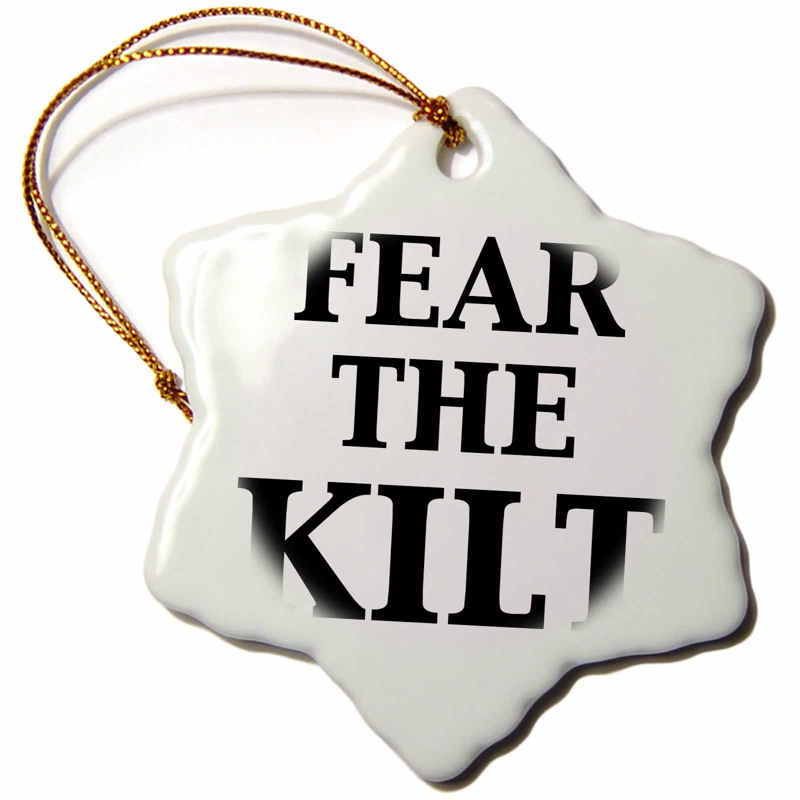 3dRose EvaDane - Funny Quotes - Fear The Kilt - Ornaments (ORN_157383)