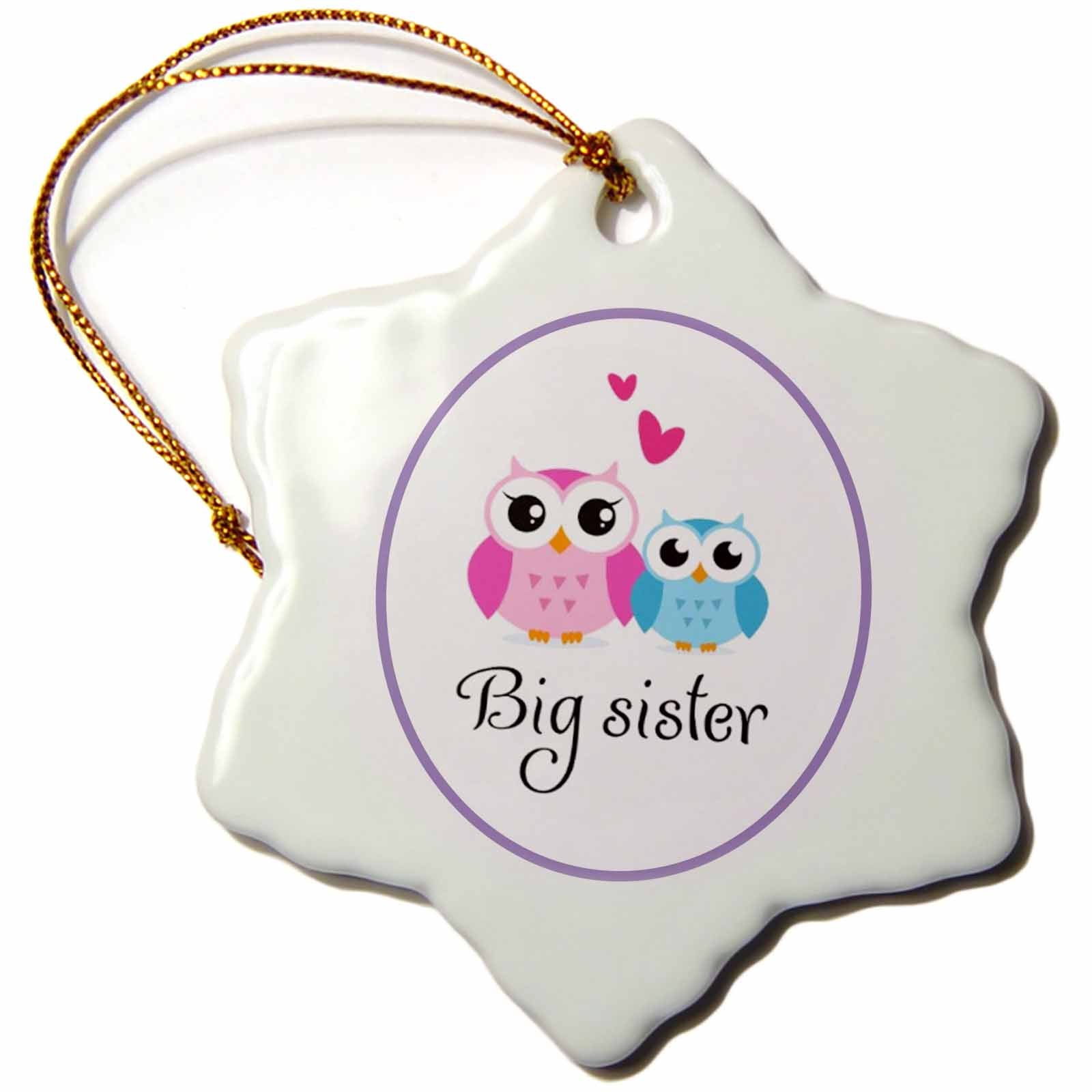 3dRose EvaDane - Quotes - I Love My Big Sister - Ornaments (ORN_157415)