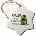 3dRose EvaDane - Funny Quotes - Rawr Means I Love You in Dinosaur - Ornaments (ORN_157446)