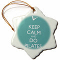 3dRose EvaDane - Funny Quotes - Keep Calm and do Pilates - Ornaments (ORN_159560)