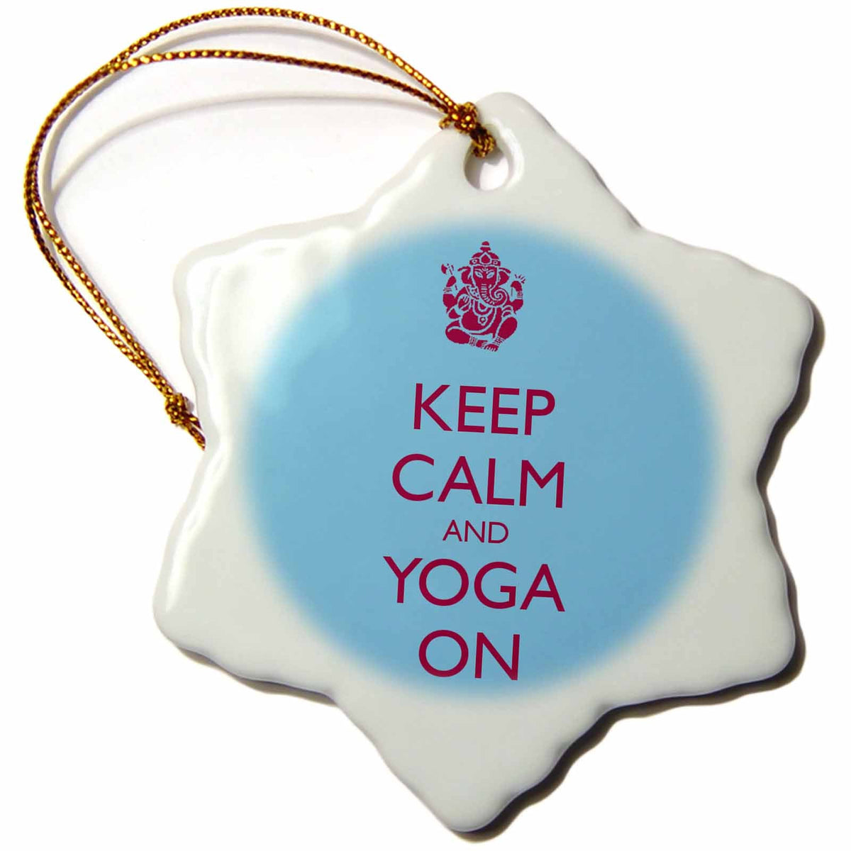 3dRose EvaDane - Funny Quotes - Keep Calm and Yoga on - Ornaments (ORN_159561)