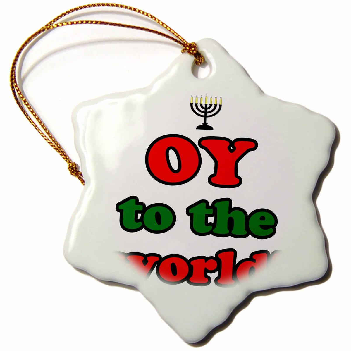 3dRose EvaDane - Funny Quotes - Oy to The World - Ornaments (ORN_159635)