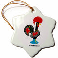 3dRose Belinha Fernandes - The Portuguese Rooster - The Black Portuguese Rooster or Galo de barcelos - Ornaments (ORN_160659)