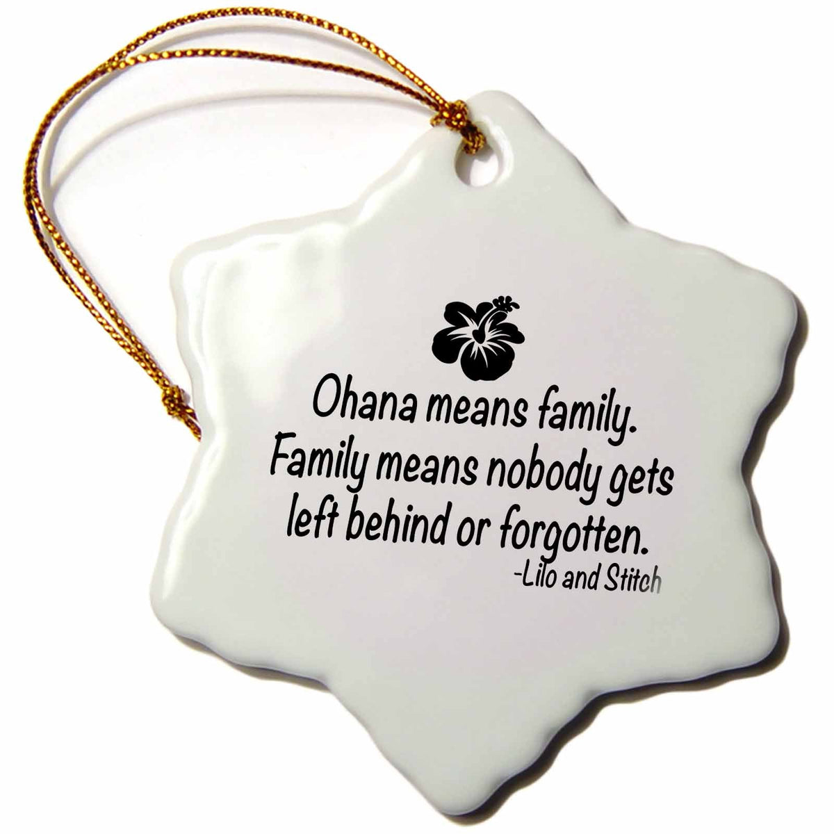 3dRose ToryAnne Collections Quotes - Ohana Means Family. - Ornaments (ORN_163985)