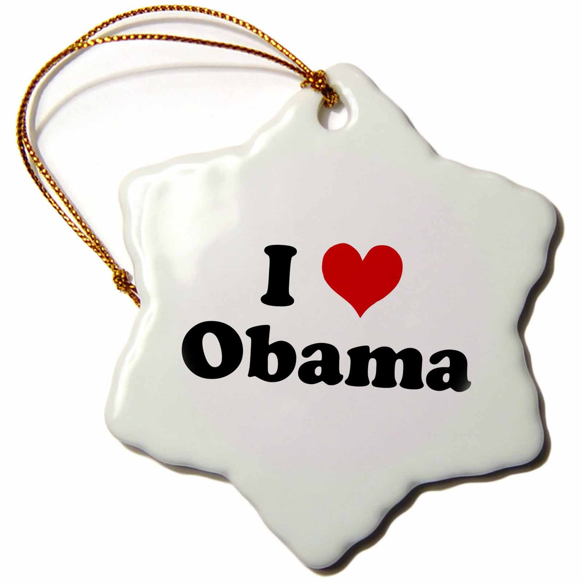 3dRose Mark Andrews ZeGear Liberal - I Love Obama - Ornaments (ORN_16614)